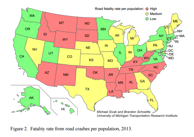 The Geography of Car Deaths in America